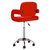 vidaXL Otočn&aacute; jed&aacute;lensk&aacute; stolička, červen&aacute;, umel&aacute; koža