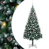 vidaXL Umel&yacute; vianočn&yacute; stromček Zelen&aacute; 210 cm PVC, oceľ a plast