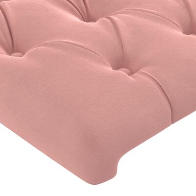 vidaXL Čelo postele so záhybmi ružový 203x16x118/128 cm zamat