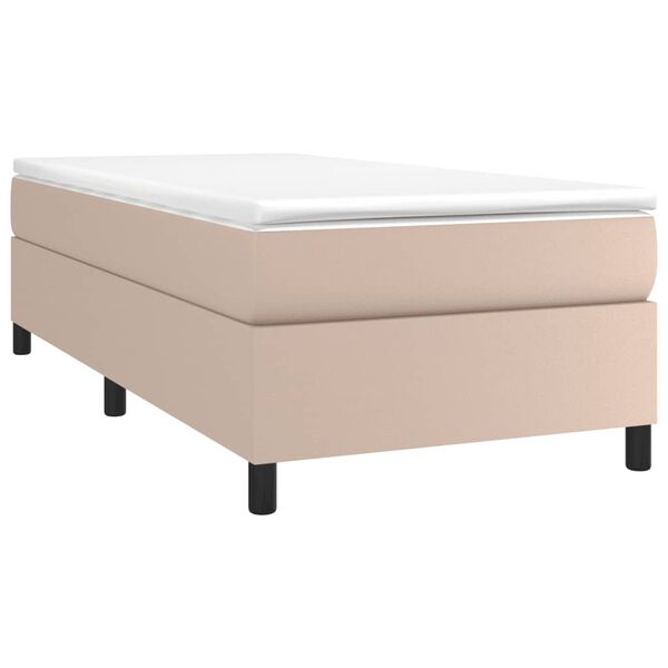 vidaXL Boxspring posteľ s matracom kapuč&iacute;nov&aacute; 90x190 cm umel&aacute; koža