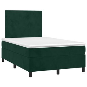 vidaXL Boxspring posteľ s matracom, tmavozelen&aacute; 120x190cm, zamat