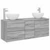 vidaXL Set kabinetov do k&uacute;peľne 3 ks Siv&yacute; Sonoma 49,5 x 35 x 63 cm