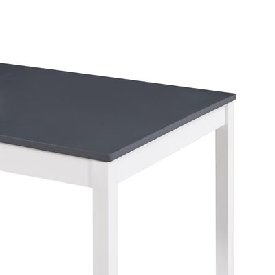 vidaXL Jedálenský stôl, biely a sivý 140x70x73 cm, borovicové drevo