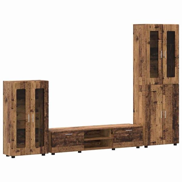 vidaXL Zostava TV skriniek so z&aacute;suvkou Star&eacute; drevo Kompozitn&eacute; drevo