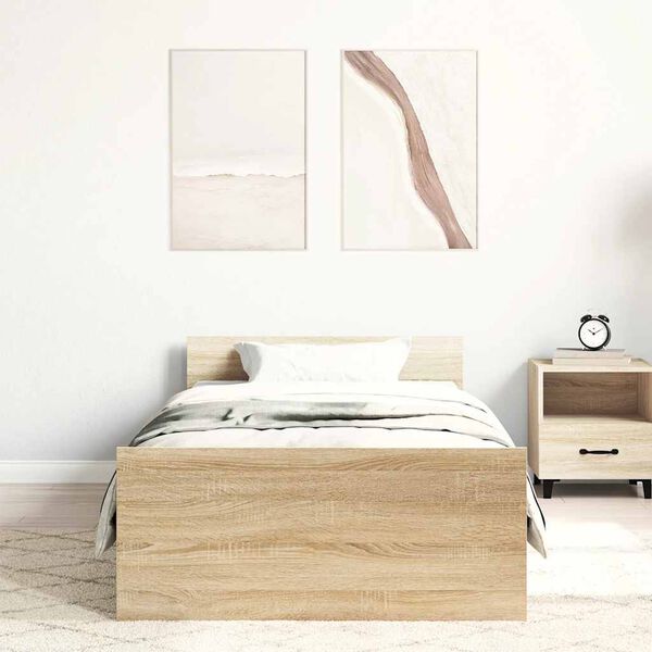 vidaXL Posteľný rám bez matraca dub sonoma 90x190 cm kompozitné drevo