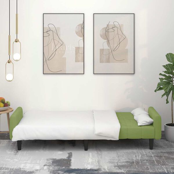 vidaXL 2-miestna rozkladacia pohovka, svetlozelen&aacute;, zamat