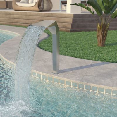 vidaXL Bazénová fontána, nehrdzavejúca oceľ 50x30x90 cm, strieborná