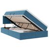 vidaXL LED &uacute;ložn&aacute; posteľ s matracom Modr&aacute; 120 x 190 cm Zamat