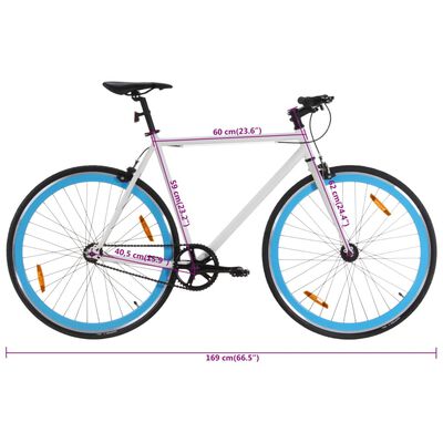 vidaXL Bicykel s pevným prevodom bielo-modrý 700c 59 cm
