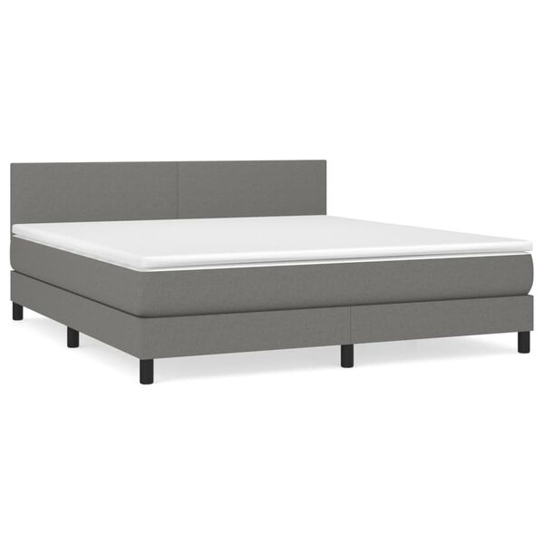 vidaXL Boxspring posteľ s matracom tmavosiv&aacute; 180x200 cm l&aacute;tka
