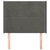 vidaXL Čelo postele so z&aacute;hybmi tmavosiv&eacute; 93x16x118/128 cm zamat