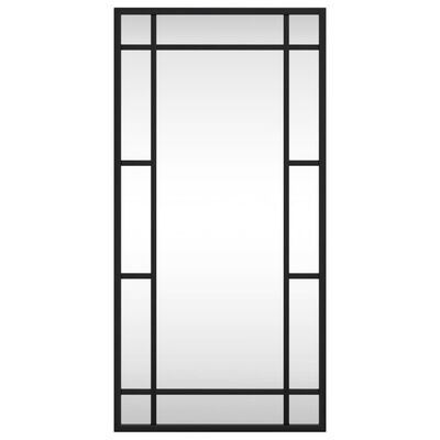 vidaXL Nástenné zrkadlo čierne 30x60 cm obdĺžnikové železné