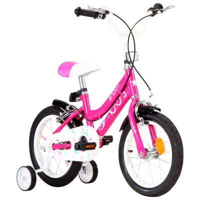 vidaXL Detský bicykel 14 palcový čierny a ružový