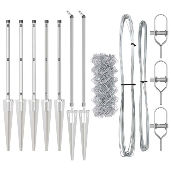 vidaXL Stĺp na plot. Strieborn&aacute; 10 x 0,8 m (60 x 60 mm pletivo) Oceľ