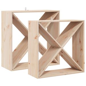 vidaXL Reg&aacute;l na v&iacute;no 2 pcs Pr&iacute;rodn&aacute; 62 x 25 x 62 cm