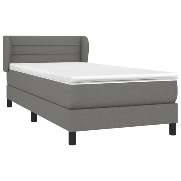 vidaXL Boxspring posteľ s matracom tmavosiv&aacute; 100x200 cm l&aacute;tka