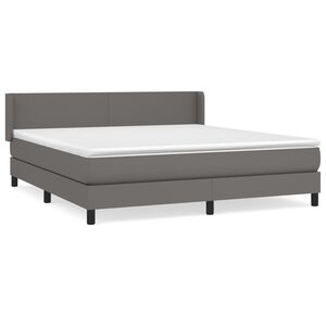 vidaXL Boxspring posteľ s matracom siv&aacute; 160x200 cm umel&aacute; koža