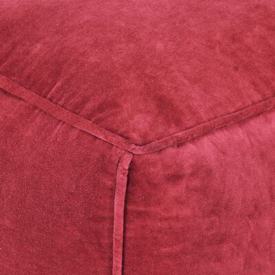 vidaXL Taburetka bavlnený zamat 40x40x40 cm červená