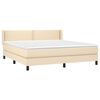 vidaXL Posteľn&yacute; r&aacute;m boxspring s matracom kr&eacute;mov&yacute; 160x200 cm l&aacute;tka