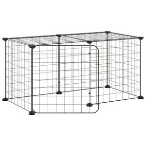 vidaXL 8-panelov&aacute; klietka pre dom&aacute;ce zvierat&aacute; čierna 70x35x35 cm oceľ