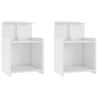 vidaXL Nočné stolíky 2 ks, lesklé biele 40x35x60 cm, kompozitné drevo