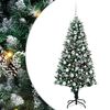 vidaXL Umel&yacute; vianočn&yacute; stromček Zelen&aacute; 180 cm PVC, oceľ a plast