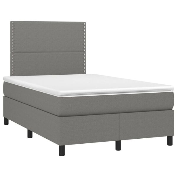 vidaXL Boxspring posteľ s matracom, tmavosiv&aacute; 120x190 cm, l&aacute;tka