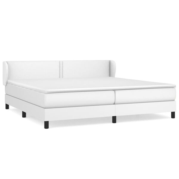 vidaXL Boxspring posteľ s matracom biela 200x200 cm umelá koža