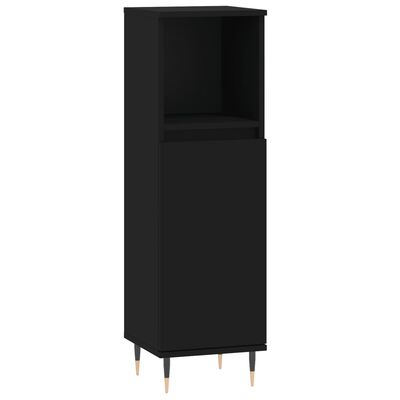 vidaXL 3-dielna sada kúpeľňového nábytku čierna kompozitné drevo