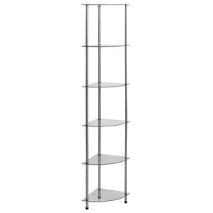 vidaXL Reg&aacute;l so 6 policami priehľadn&yacute; 30x30x160 cm tvrden&eacute; sklo
