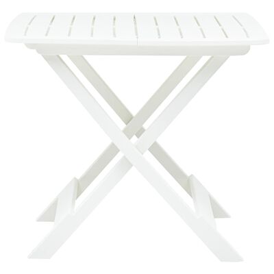 vidaXL Skladací záhradný stôl biely 79x72x70 cm plastový