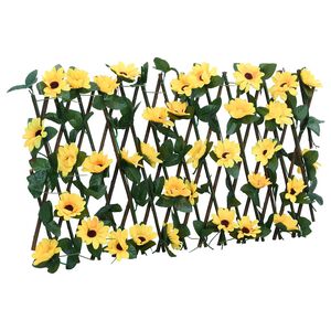 vidaXL Rozťahovacia mriežka s umel&yacute;m brečtanom žlt&aacute; 180x30 cm