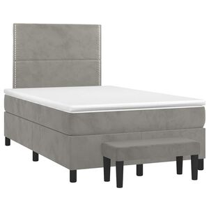 vidaXL Boxspring posteľ s matracom bledosiv&aacute; 120x190 cm zamat