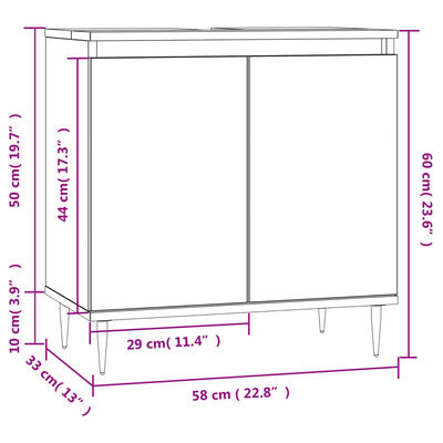 vidaXL Kúpeľňová skrinka čierna 58x33x60 cm kompozitné drevo