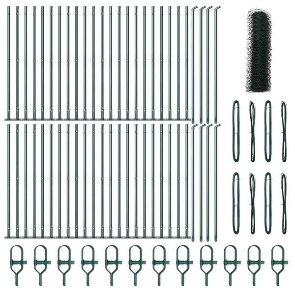 vidaXL Stĺp na plot. Zelen&aacute; 100 x 0,4 m (50 mm sieť) Ocel a PVC