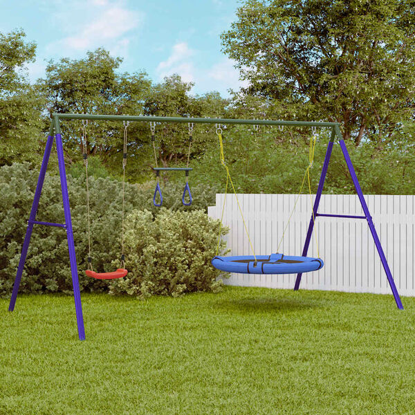 vidaXL Záhradná hojdačková sada s hojdačkou, hrazdou a kruh. hojdačkou