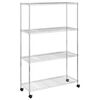 vidaXL Reg&aacute;l so 4 policami na kolieskach 90x35x142 cm chr&oacute;mov&yacute; 200 kg