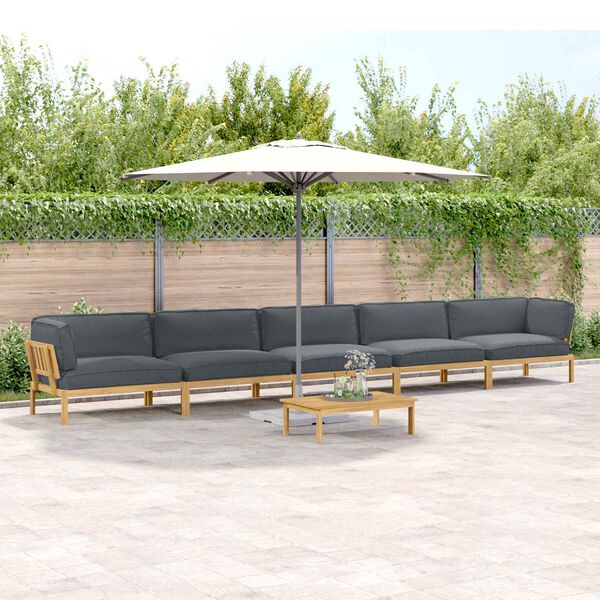 vidaXL Sada pohoviek s vank&uacute;&scaron;om 6 pcs Antracit Pevn&eacute; ak&aacute;ciov&eacute; drevo