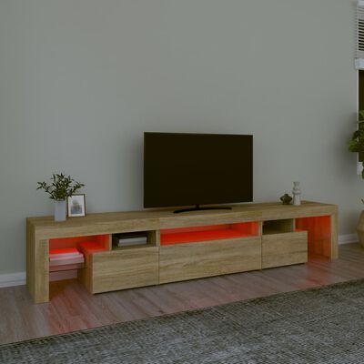 vidaXL TV skrinka s LED svetlami dub sonoma 215 x 36,5 x 40 cm