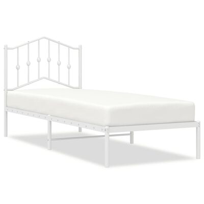 vidaXL Kovový rám postele s čelom biely 75x190 cm