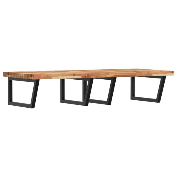 vidaXL Polica pod um&yacute;vadlo n&aacute;stenn&aacute; oceľ a ak&aacute;ciov&yacute; mas&iacute;v