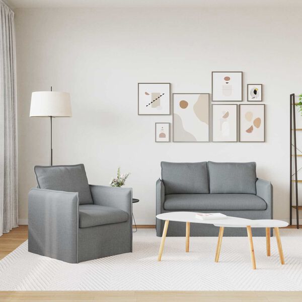 vidaXL Pohovka 2 pcs Svetlosiv&aacute; 136 x 82 x 85 cm l&aacute;tka