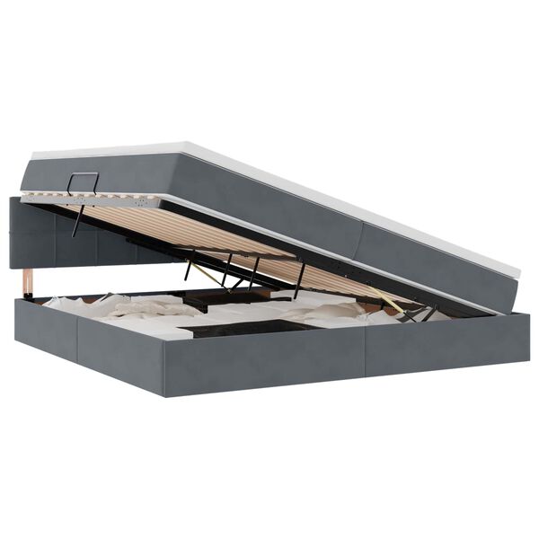 vidaXL &Uacute;ložn&aacute; posteľ s matracmi Tmavo &scaron;ed&aacute; 200 x 200 cm Zamat