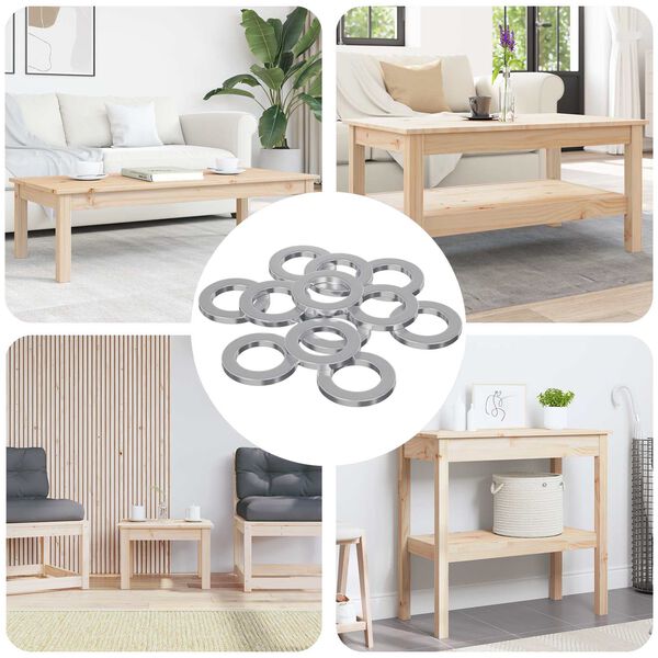 vidaXL Podložky 12 pcs Strieborn&aacute; 10 x 10 x 1,2 mm Železo