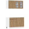 vidaXL 4-dielna s&uacute;prava kuchynsk&yacute;ch skriniek Lyon z dubov&eacute;ho dreva Artisan, intenz&iacute;vne drevo