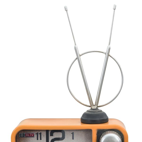 321479 vidaXL Table Clock Orange and Black 25x11x48 cm Iron and MDF
