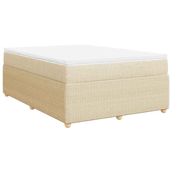 vidaXL Boxspring posteľ s matracom kr&eacute;mov&yacute; 140x190 cm l&aacute;tka