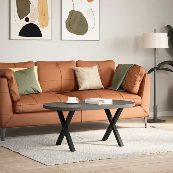 vidaXL Nohy konferenčn&eacute;ho stol&iacute;ka v tvare X, 2 ks, čierne, 50 x (42-43) cm, oceľov&eacute;