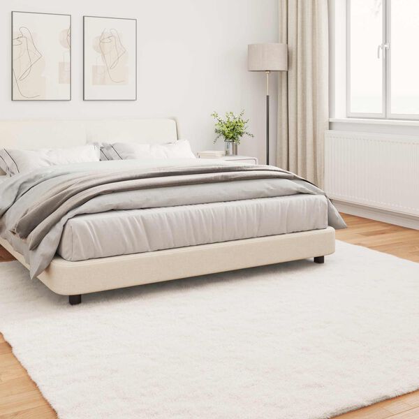 vidaXL Koberec z umelej kr&aacute;likovej kožu&scaron;iny Olite Kr&eacute;mov&aacute; 240 x 240 cm