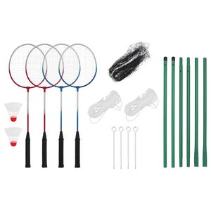 vidaXL Bedmintonov&aacute; s&uacute;prava s 4 raketami a sieťkou 620x151 cm